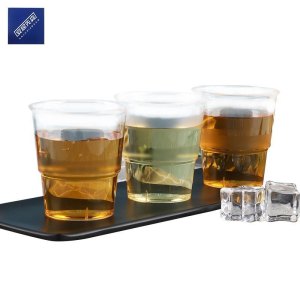 安居先森PS航空杯沃尔玛同款一次性硬质塑料杯logo250ml透明(一箱400个起发) (个)