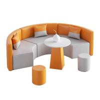 晨以橙 沙发 半圆形+1个茶几+2个圆凳 套