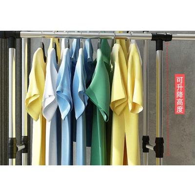 哲飞家居不锈钢晾衣架单杆落地晒衣架室内折叠双杆式衣架子阳台伸缩简易洗晒用品衣架家居用品家居日用