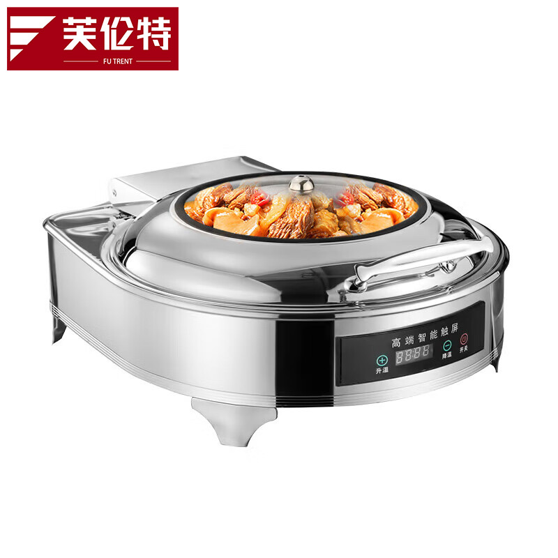 芙伦特 厨房保温售饭机保温保温餐炉 数显温控圆形液压餐炉不锈钢透视窗口智能触控布菲炉 FLT-GT-BSWBFLY-6