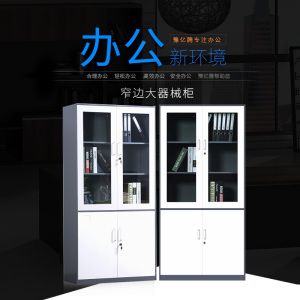 豫亿腾窄边套色钢制加厚办公文件柜铁皮柜财务凭证资料柜档案柜玻璃储物书柜带锁抽屉可定制窄边大器械柜 0.8mm窄边大器械柜