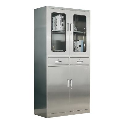 铭威盾不锈钢文件柜档案柜资料柜器械柜储物柜仪器柜304全不锈钢二斗柜