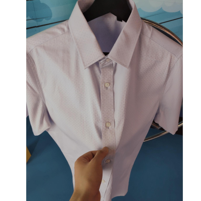 ‼️明天恢复89.9豆家-商务简约大方提花短袖衬衫男LSHDCS01浅紫花纹