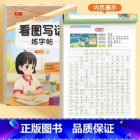 一年级上册看图写话练字帖 [正版]书行看图写话一年级二年级练字帖小学生字帖每日一练上册下册专项训练语文人教版儿童楷书提高