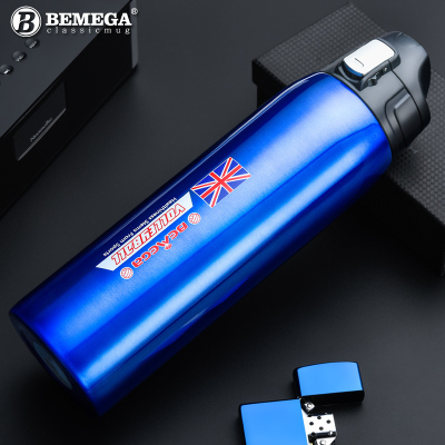 美帮汇大容量保温杯1000ml男女316不锈钢户外便携真空水杯子宝蓝色