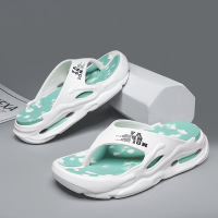 夏季时尚字母印花踩屎感厚底增高防滑拖鞋情侣款EVA轻便人字拖鞋
