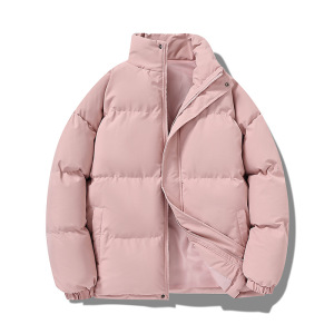 情侣外套棉衣男士秋冬季韩版潮流简约立领休闲加厚保暖面包服男装