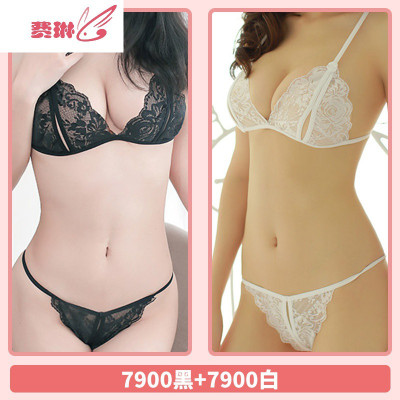 情趣内衣套装性感透明文胸乳贴丁字内裤挑逗透明胸罩露骚费琳