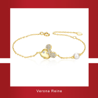Verona Reine鼠你有福新年祈福开运925纯银电镀18K金女士天然淡水珍珠银手链