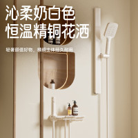 惠达(HUIDA)-TC100 淋浴花洒全套59A精铜卫生间家用增压钢琴键置物简易无顶喷洗澡花洒