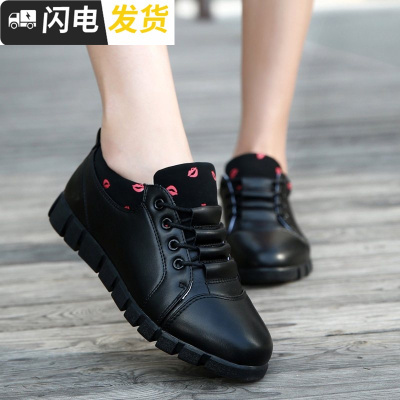 冬季12少女孩13大童韩版休闲女鞋初中学生跑步运动鞋子15岁小皮鞋启如休闲鞋休闲鞋