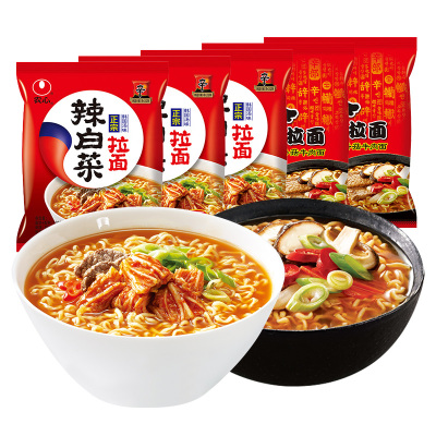 农心辛拉面辣白菜120g*12包方便面牛肉拉面泡面韩式拉面方便面煮面