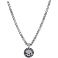 Harley Davidson哈雷风格钢制骷髅项链男款英寸休闲潮男饰品