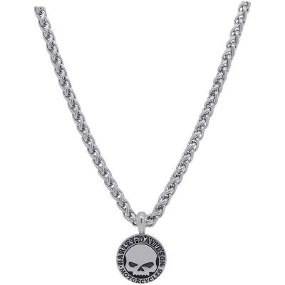 Harley Davidson哈雷风格钢制骷髅项链男款英寸休闲潮男饰品