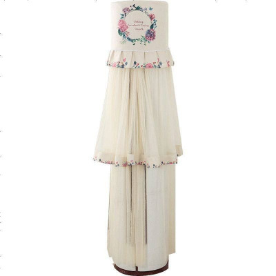 布莱梦棉麻开机不取格力i铂i酷美的海尔空调罩柜机套立式圆形圆柱防尘罩丁香花格力I铂I酷(170cm)