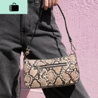 复古个性蛇纹腋下法棍单肩包包女2020春夏小众设计百搭手提斜挎包NEW LAKE 蛇纹新色女士单肩包