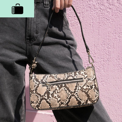 复古个性蛇纹腋下法棍单肩包包女2020春夏小众设计百搭手提斜挎包NEW LAKE 蛇纹新色女士单肩包