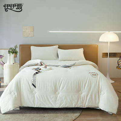 伊伊爱 全棉提花贡缎棉花秋冬被