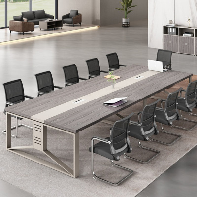 易企采 400*140CM办公家具会议桌长桌小型简约现代长条桌培训桌洽谈桌办公桌椅组合