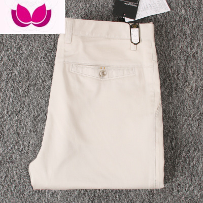 七斓中老年夏季薄款男士宽松直筒商务休闲裤微弹高腰深档长裤经典男款