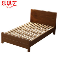 乐琪艺 实木单人床 胡桃色 2000*1200*950mm 张