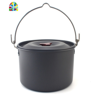 户外装备单人套锅铝合金氧化锅具野外用品炊具单锅茶壶 FENGHOU 中单锅+中煎锅送收纳袋+调料袋