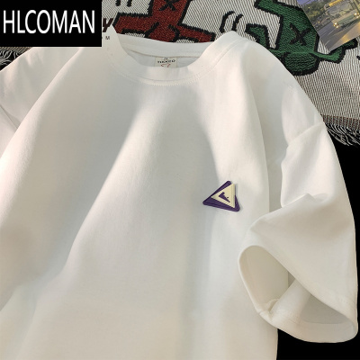 HLCOMAN2025夏季新款短袖t恤男女痞帅潮流衣服宽松薄款休闲半袖体恤