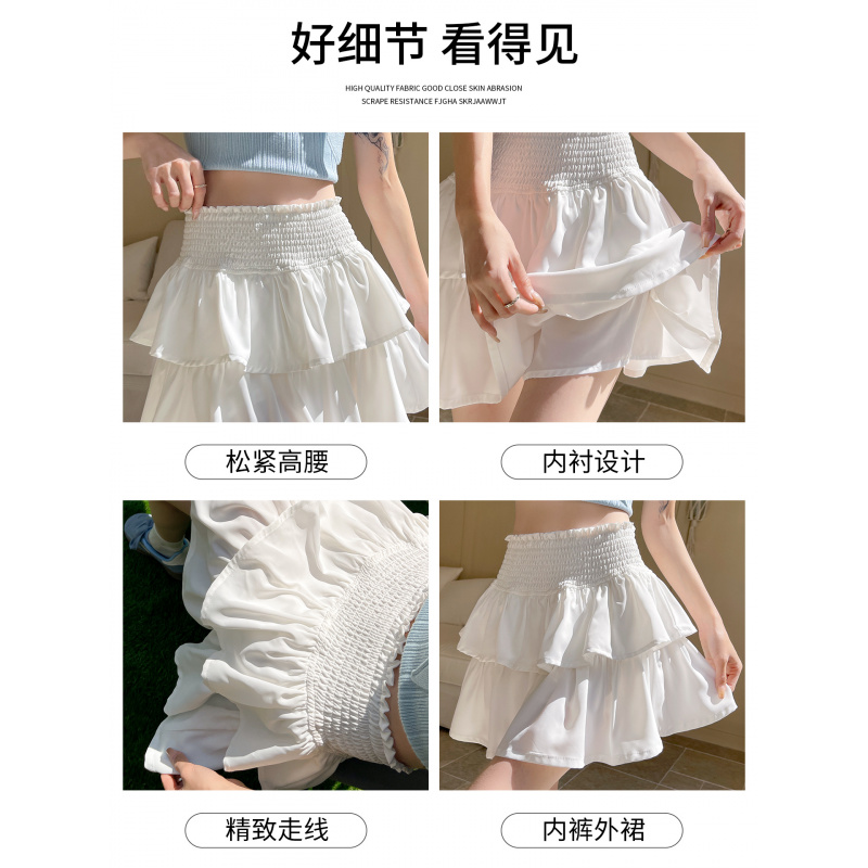 白色蓬蓬短裙女夏季2026新款芭蕾蛋糕裙高腰显瘦a字小个子半身裙