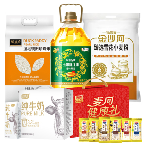 福临门/裕道府/金沙河/西麦/君乐宝食品组合套装7400ml+11kg