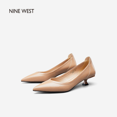 NineWest/玖熙2021春夏新款单鞋时尚尖头小猫跟中跟气质通勤女鞋