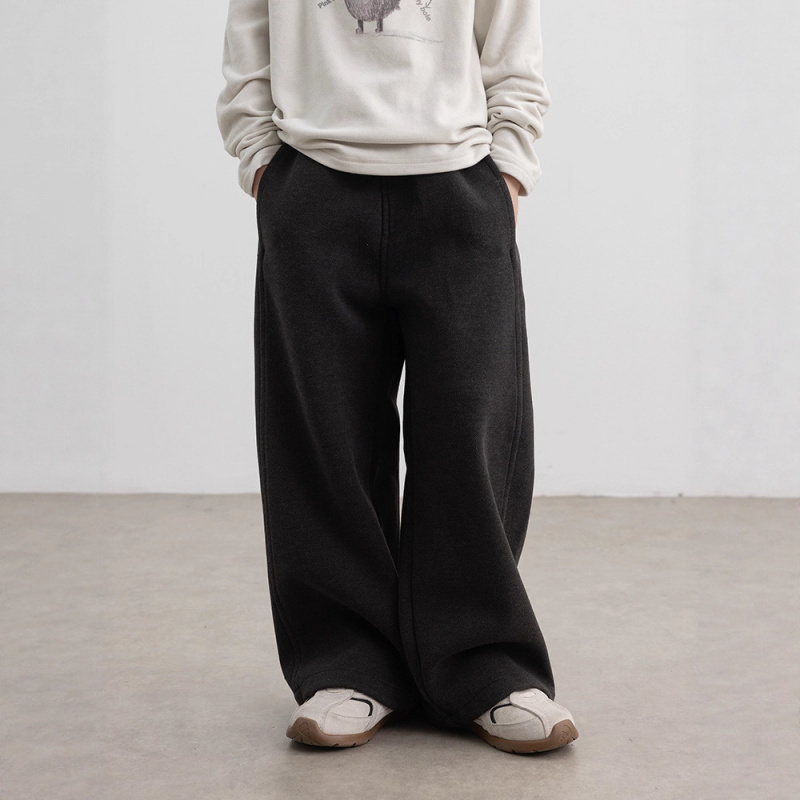 男童加绒裤子秋冬款新款大男孩冬装儿童冬季一体运动直筒卫裤