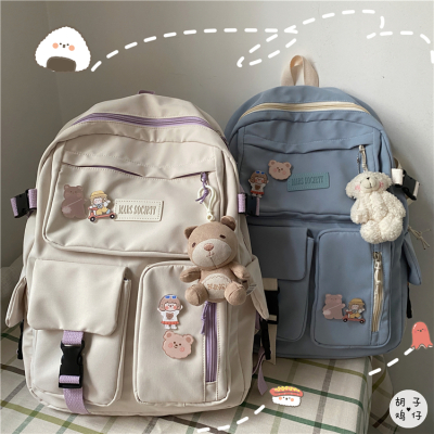 派尼美特日系原宿古着感学生书包女韩国ins学院风少女双肩包旅行背包