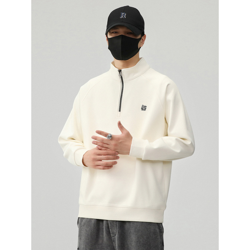 秋季半高领拉链男士卫衣春秋季潮流百搭长袖新款美式潮牌百搭上衣