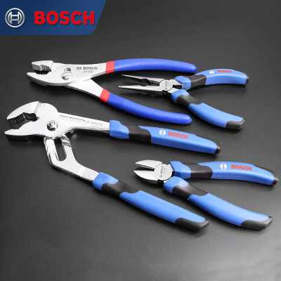 博世4件级钳子工具托组套鲤鱼钳尖嘴钳斜嘴钳水泵钳 A1204 4件级钳子套