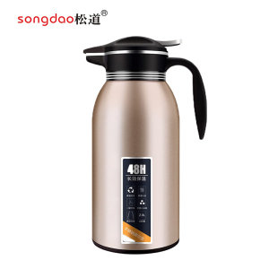 松道 保温壶 不锈钢大容量便携车载旅行保温杯热水壶暖水壶热水瓶暖瓶暖壶保温水壶6系列6系列金色2000ML
