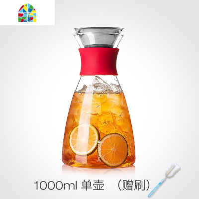 耐热家用凉水杯套装防爆凉水壶大容量冷水壶大号家用简约果汁扎壶 FENGHOU 1壶(1000ML)+6杯
