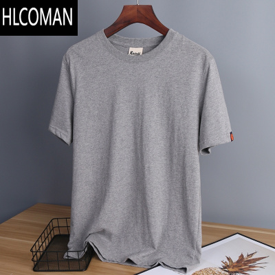 HLCOMAN人手几件不嫌多 百搭潮流夏季水洗纯色长绒磨毛打底短袖T恤男