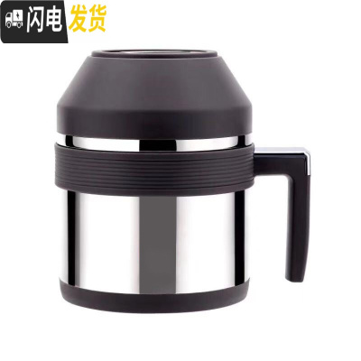 三维工匠双层304不锈钢保温饭盒饭缸快餐杯防烫刻字1人便携学生食堂上班族 白银色1.2保温0.5-1小时