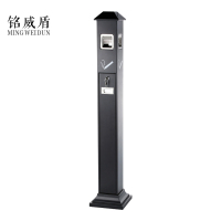 铭威盾不锈钢垃圾桶烟蒂柱灭烟桶带烟灰缸室外电梯口立式屋顶式黑色烤漆烟灰柱