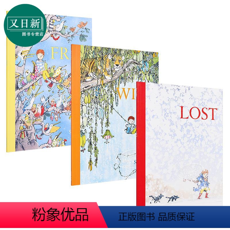 [正版]Sam usher 男孩和爷爷 季节故事系列绘本3册 迷失LOST 荒野WILD 自由FREE 英文原版进口图