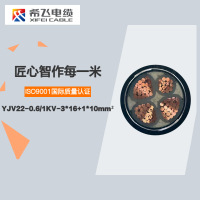 希飞牌 YJV22-0.6/1KV-3*16+1*10mm² 铜芯低压铠装电缆 元/米 联系客服 定制商品