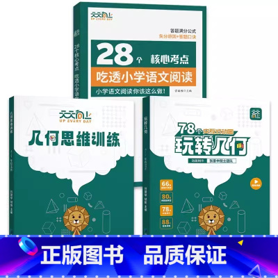 [3册]玩转几何2本套+28个核心语文 小学通用 [正版]天天向上小学数学玩转几何思维训练通用版78个交互式动图玩转几何