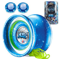 奥迪双钻悠悠球儿童玩具火力少年王6悠拳英雄可调回旋悠悠球溜溜球YOYO玩具 专业金属悠悠球 冰焰