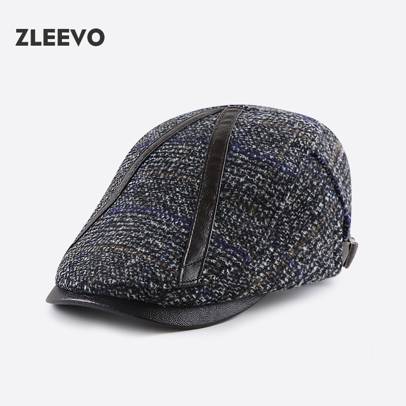 小香风春秋季鸭舌帽男女个性复古小众PU贝雷帽子原创时尚百搭