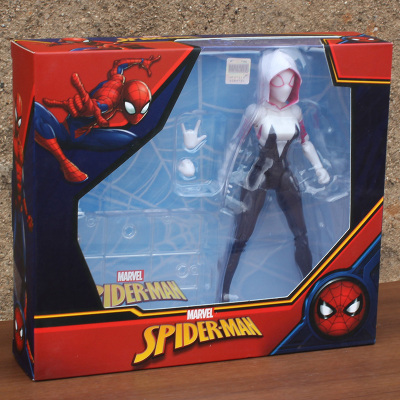 中动漫威复仇者联盟4钢铁蜘蛛侠美国队长3雷神MK85手办模型玩具1902-02支架版格温