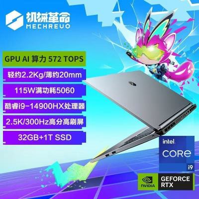 [政府补贴]机械革命极光X 潮玩版 i9-14900HX RTX5060酷趣灰 32G+1T 2.5k 酷趣灰 16寸游戏笔记本电脑