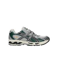 ASICS跑步鞋男透气舒适缓震轻便圆头不对称鞋面网眼设计绿色配色