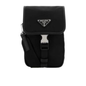 徽标斜挎包复古风水桶形可调节肩带纯色日常百搭 黑色