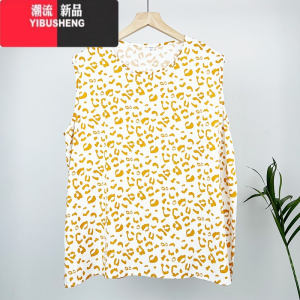 YIBUSHENG季背心女加大版遮肚妈妈衫薄款休闲t恤加肥人造棉无袖上衣