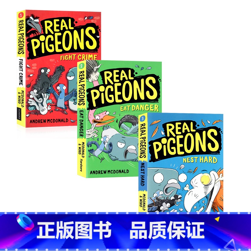 [正版]真正的鸽子3册 Real Pigeons 鸽子侦探英文原版 英语桥梁章节漫画书FIGHT CRIME Nest
